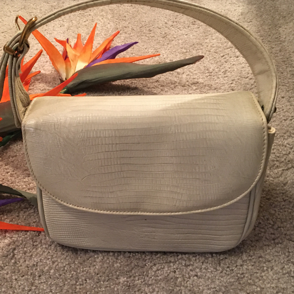 Lizard Embossed Leather Handbag